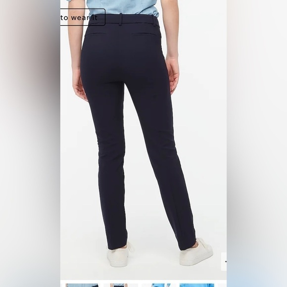 J. Crew Factory Petite Full length Ruby pants in stretch twill AS215 Navy - Picture 2 of 7